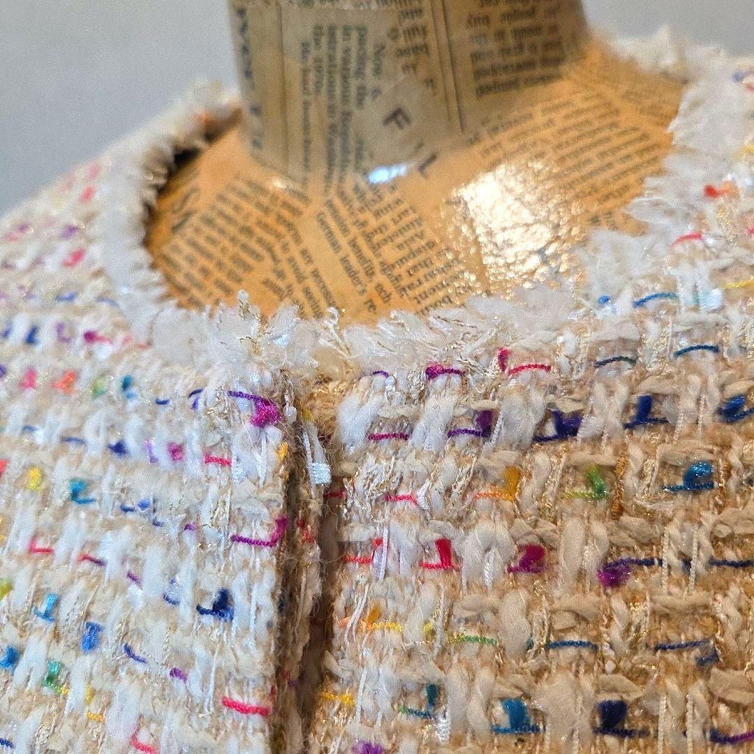 特別お値下げ❗セオリーリュクス 多色ツイード ノーカラージャケット