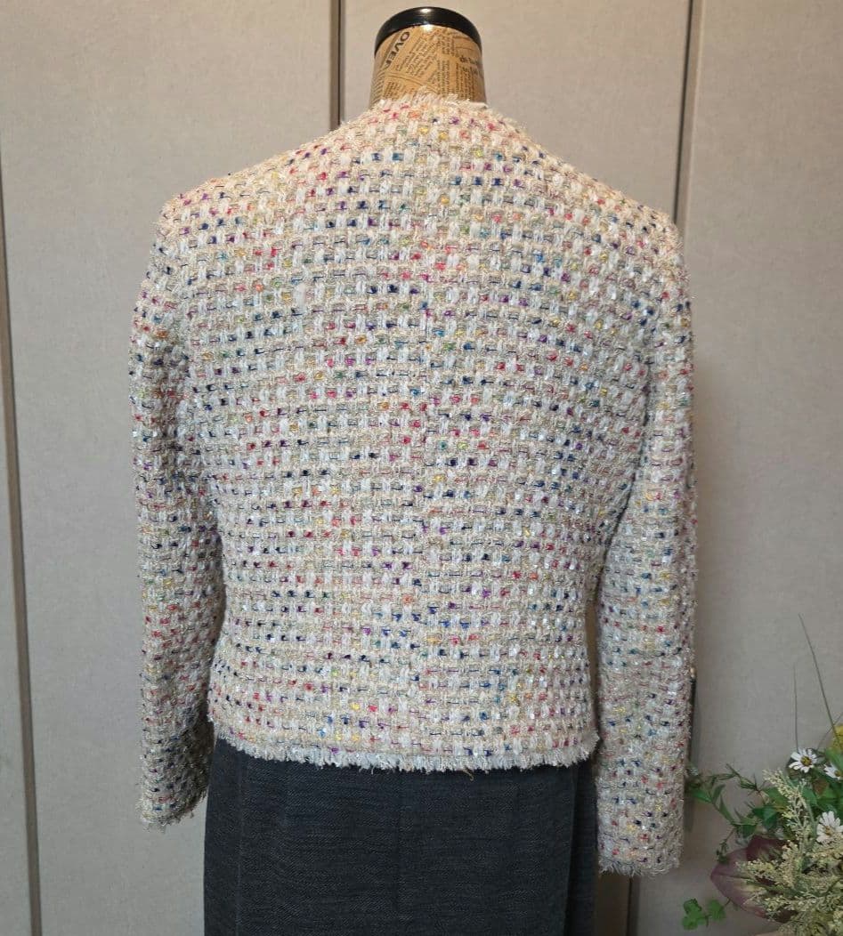 特別お値下げ❗セオリーリュクス 多色ツイード ノーカラージャケット