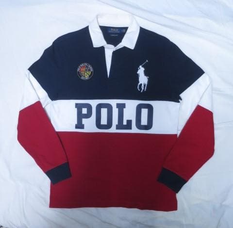 M ラルフローレン クッキーパッチ ラガーシャツ POLOロゴ