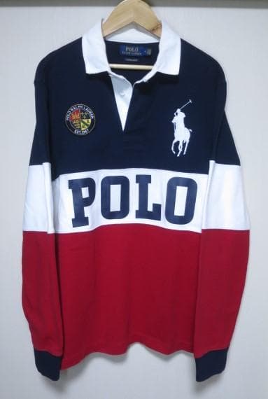 M ラルフローレン クッキーパッチ ラガーシャツ POLOロゴ