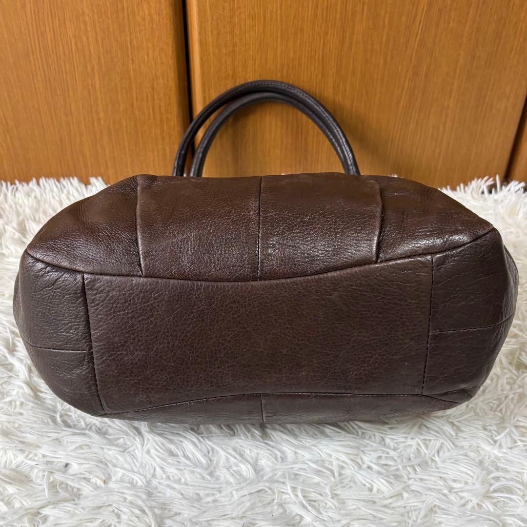 コーチ トートバッグ マディソン マギー レザー ロゴ金具 茶 Y2K 大容量