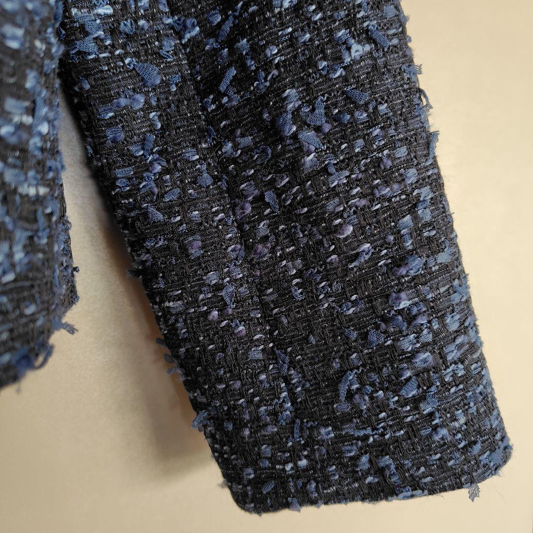 theory luxe ノーカラージャケット ダークブルー