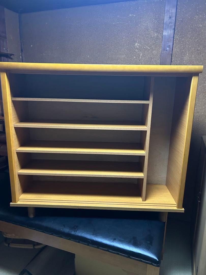 昭和レトロ 窓枠型扉5段 木製下駄箱 シューズラック サイドボード 古家具