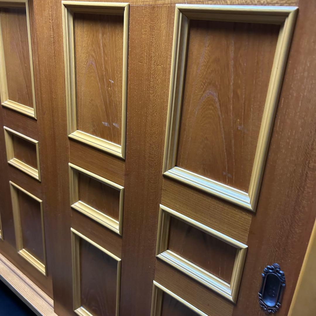 昭和レトロ 窓枠型扉5段 木製下駄箱 シューズラック サイドボード 古家具