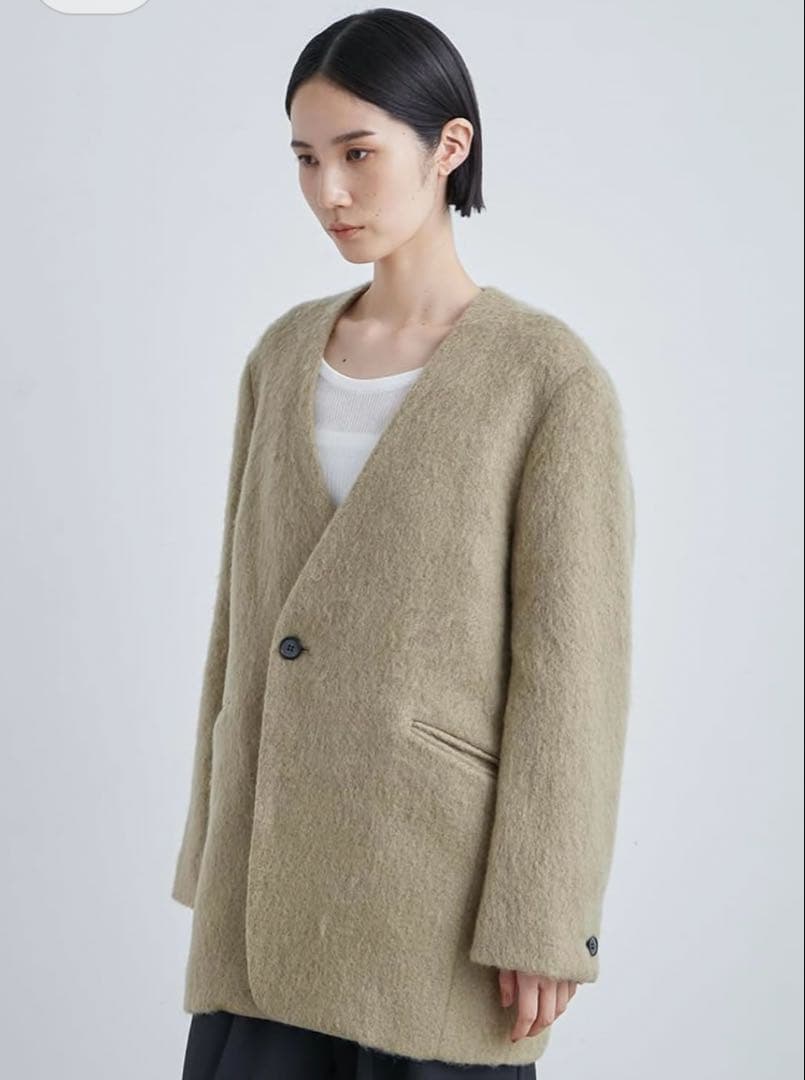 ミースロエ/miesrohe/シャギーノーカラージャケット