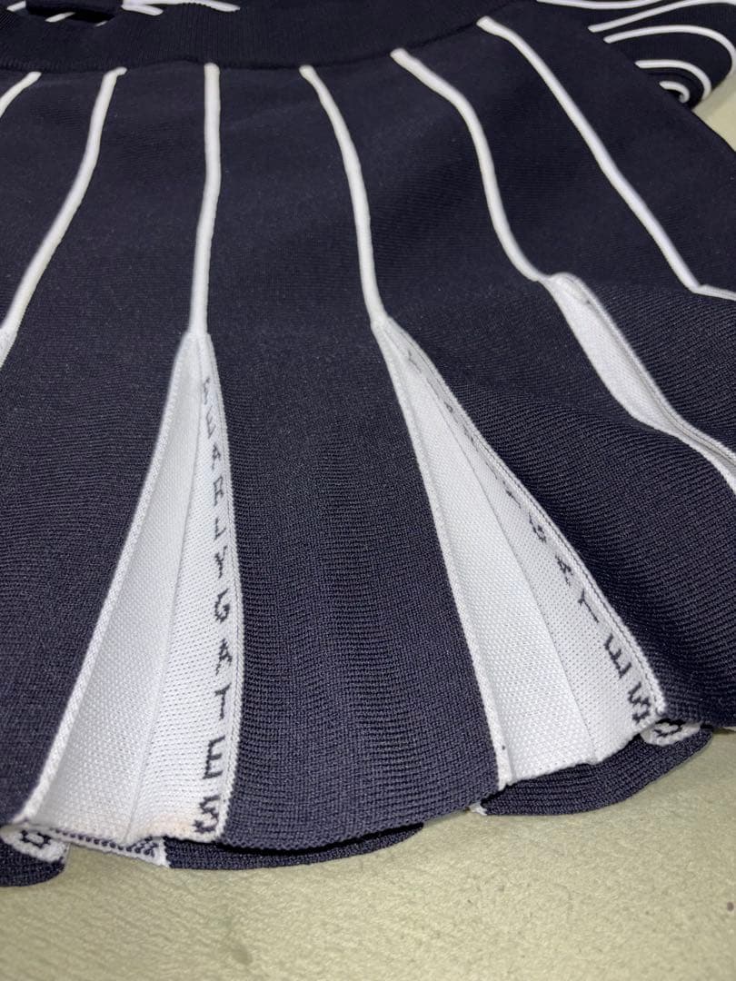 （美品）パーリーゲイツ、ストライプ柄シリーズ、セットアップ、サイズ1