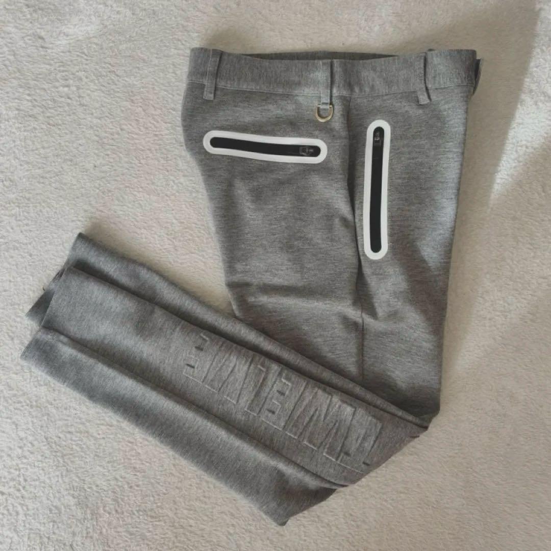 V12 TEC PANTS スリムフィット ダンボールニット グレー レディース