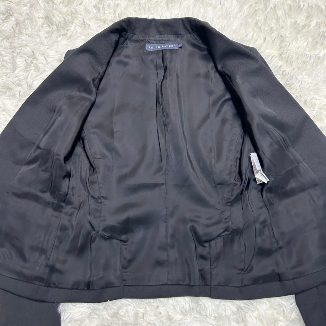 【美品】ラルフローレン スーツ セットアップ フォーマル フレアスカート 黒 S