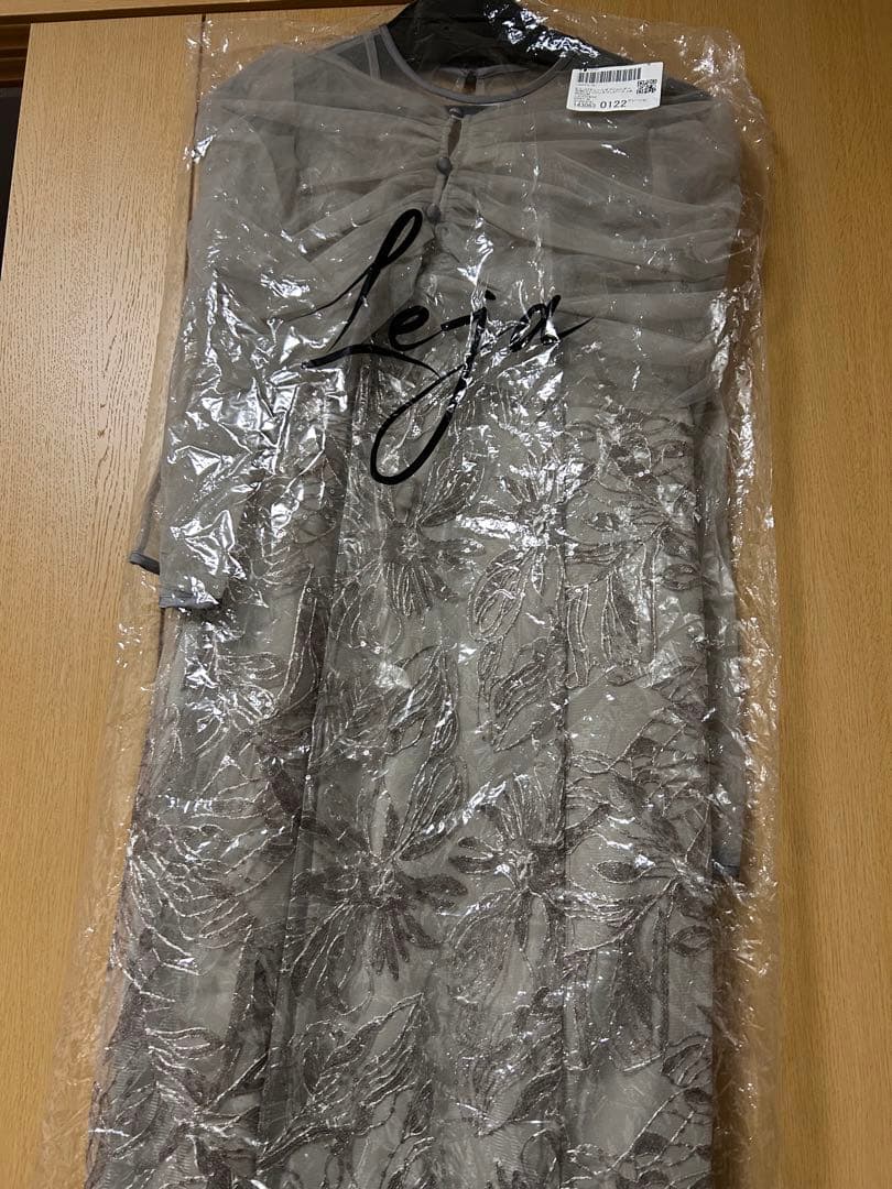 【LEJA】チュールオフショルダー花柄Iラインドレス