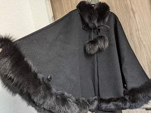 224　ソレイユ　ダブルフェイス　フォックス　ポンチョコート　マント　ケープ