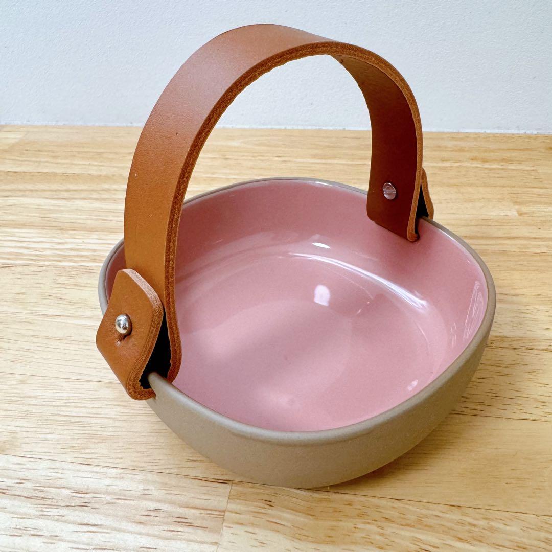 マリメッコ　セラミックバスケット　パウダーピンク×テラ
