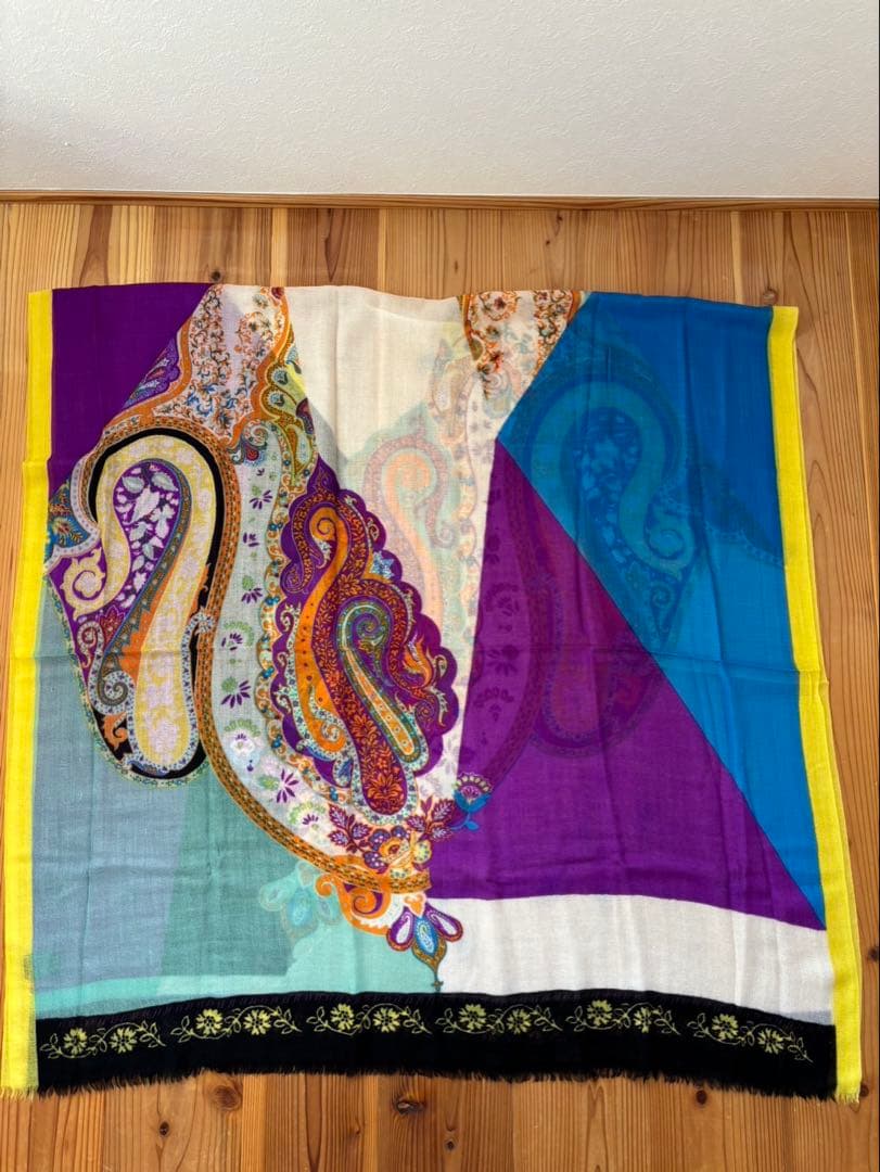 ETRO ペイズリー柄ストール カシミヤ 箱無し