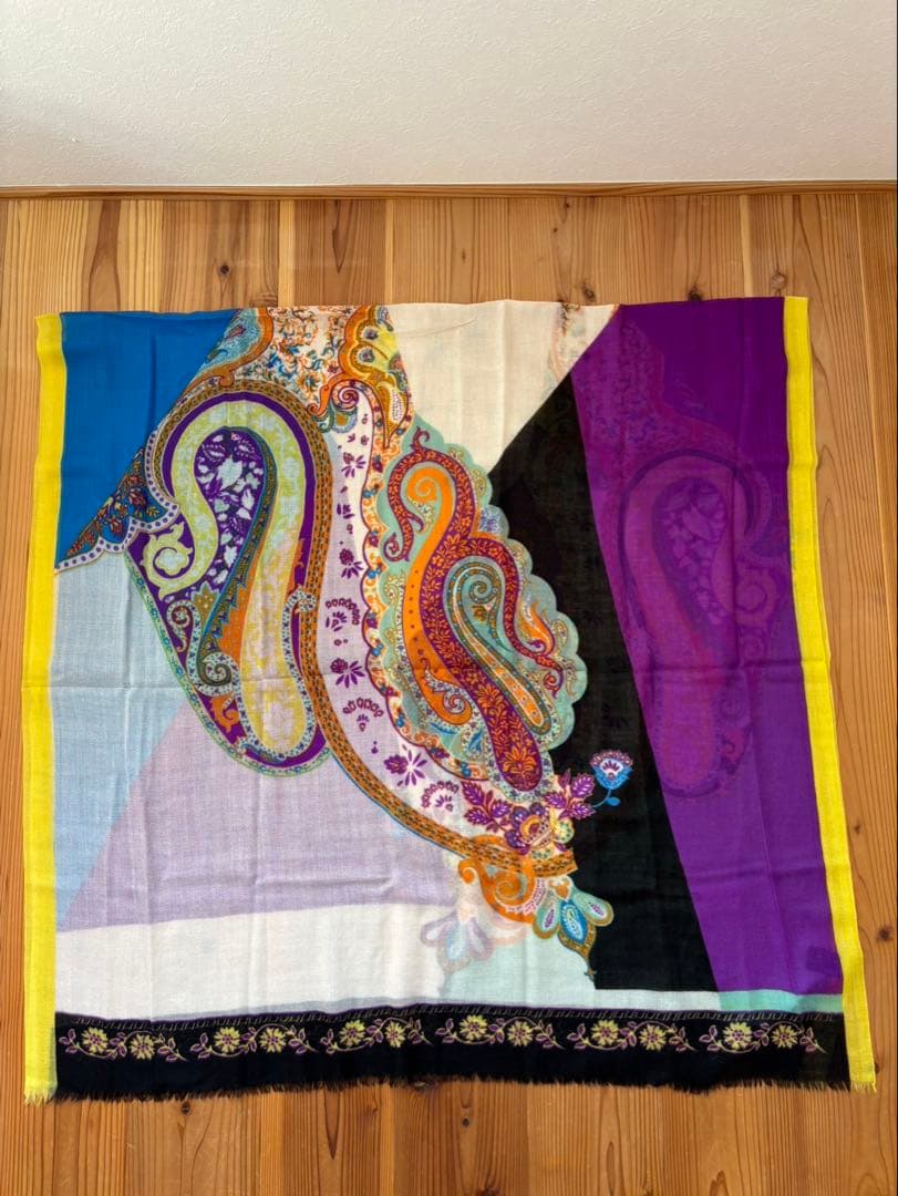 ETRO ペイズリー柄ストール カシミヤ 箱無し