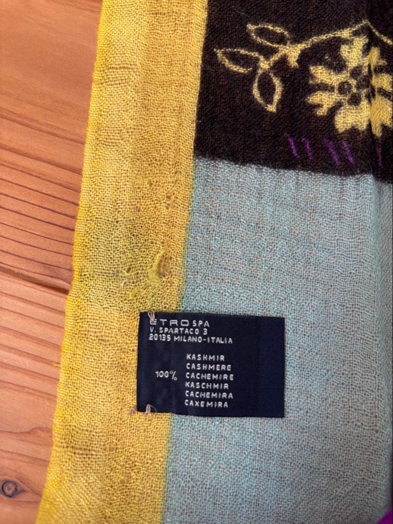 ETRO ペイズリー柄ストール カシミヤ 箱無し