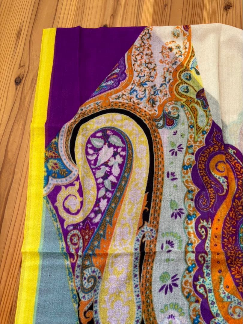 ETRO ペイズリー柄ストール カシミヤ 箱無し