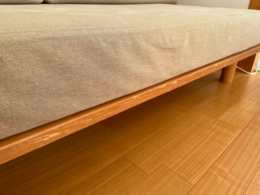 無印良品　ソファ ベージュのシンプルモダン2〜3人掛けソファ