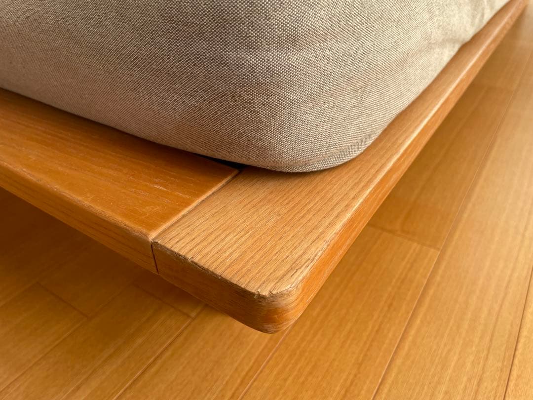 無印良品　ソファ ベージュのシンプルモダン2〜3人掛けソファ