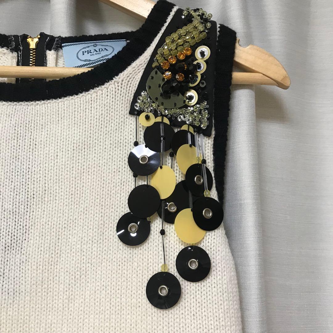 PRADA ビジューカシミヤニットベスト