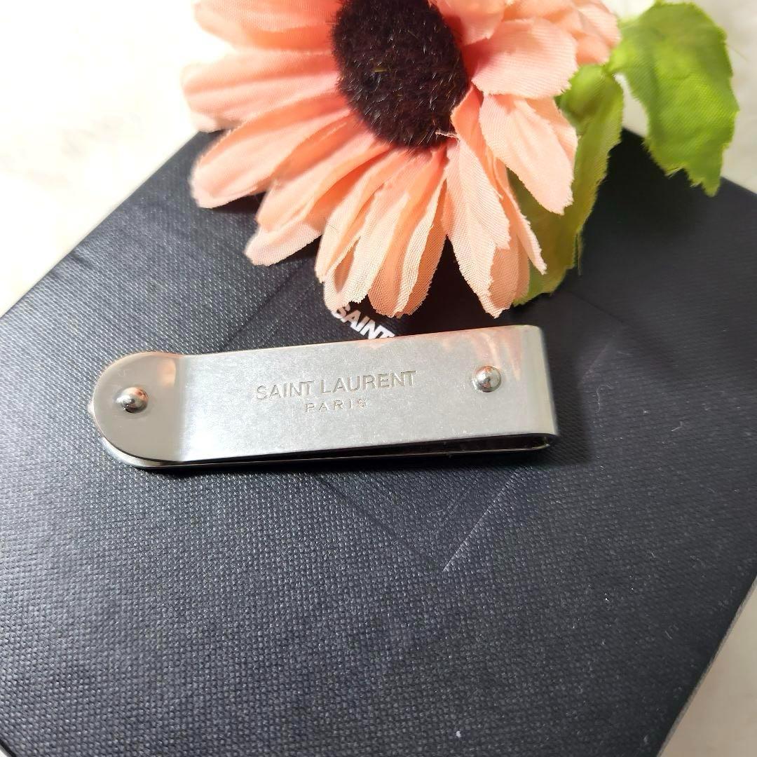 ✨未使用保管品✨サンローラン　マネークリップ　シルバー　ロゴ　カサンドラ
