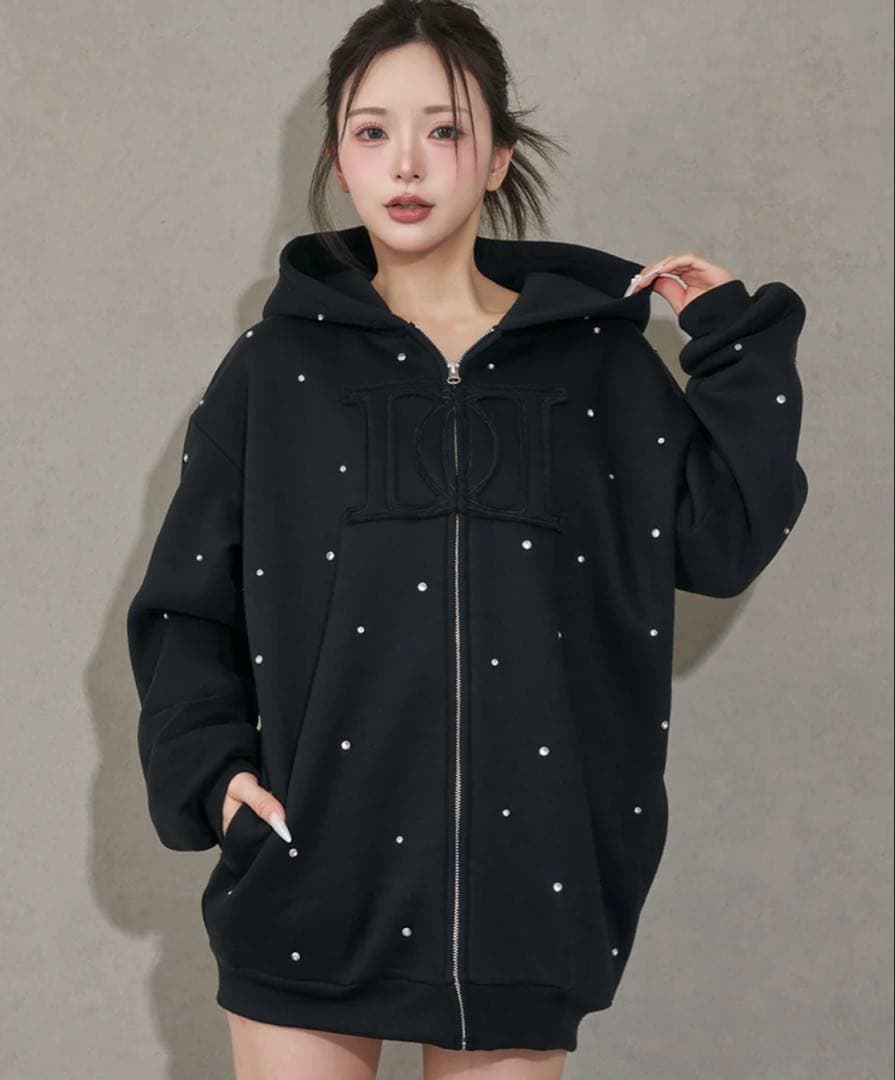 Darich DDロゴビジュージップパーカー ブラック