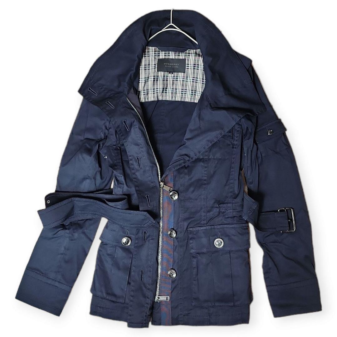 ✨超美品✨バーバリーブラックレーベル ショート トレンチコート L ノバチェック