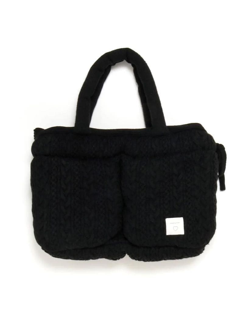 バッグ andmary Mary quilting knit bag black