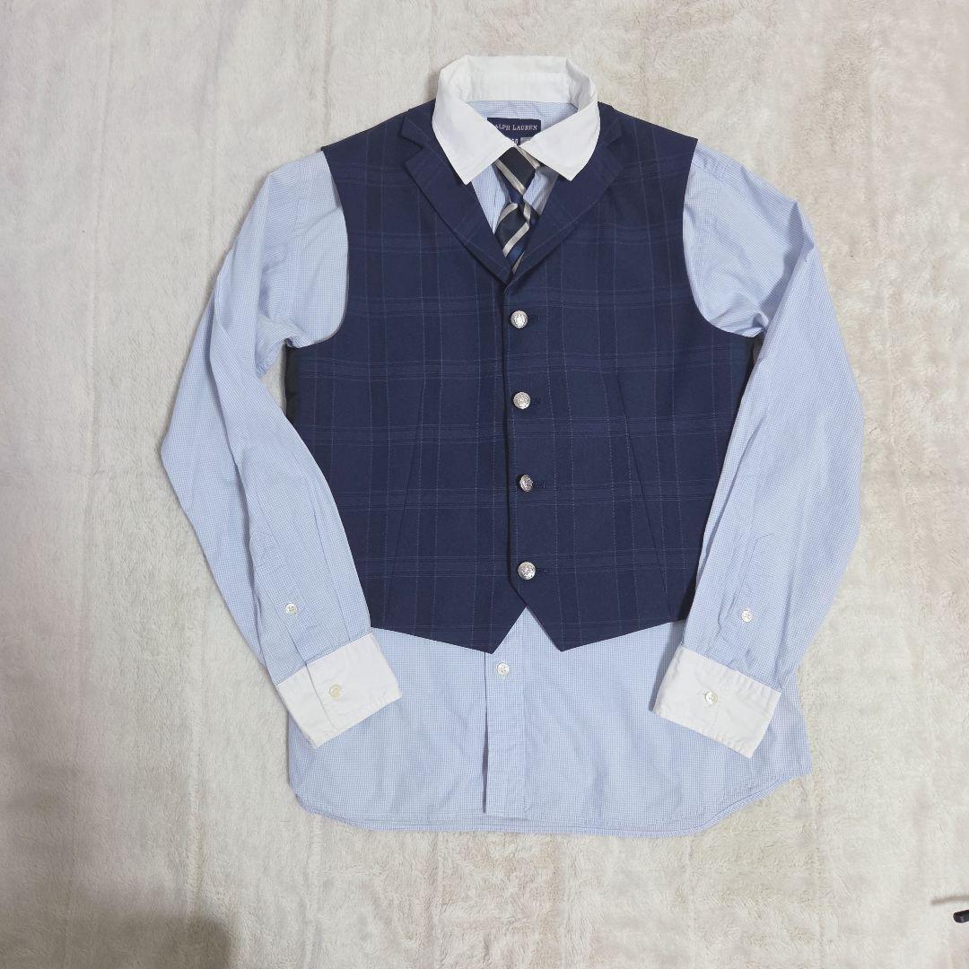 ワンダーファクトリー スーツ キッズ 160 ネイビー セットアップ 5点セット