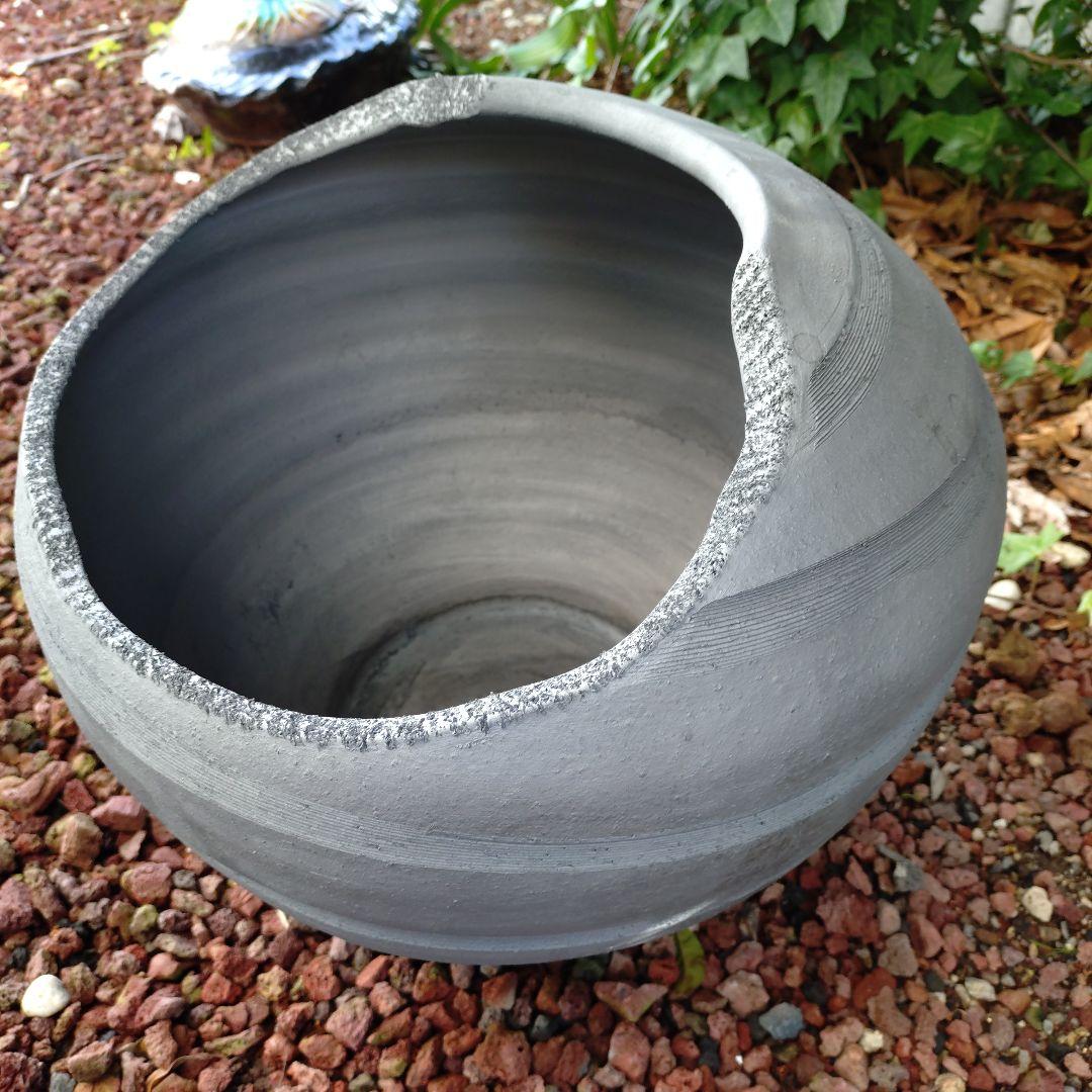 三河焼　陶器　丸壺型めだか鉢　睡蓮鉢　40cm