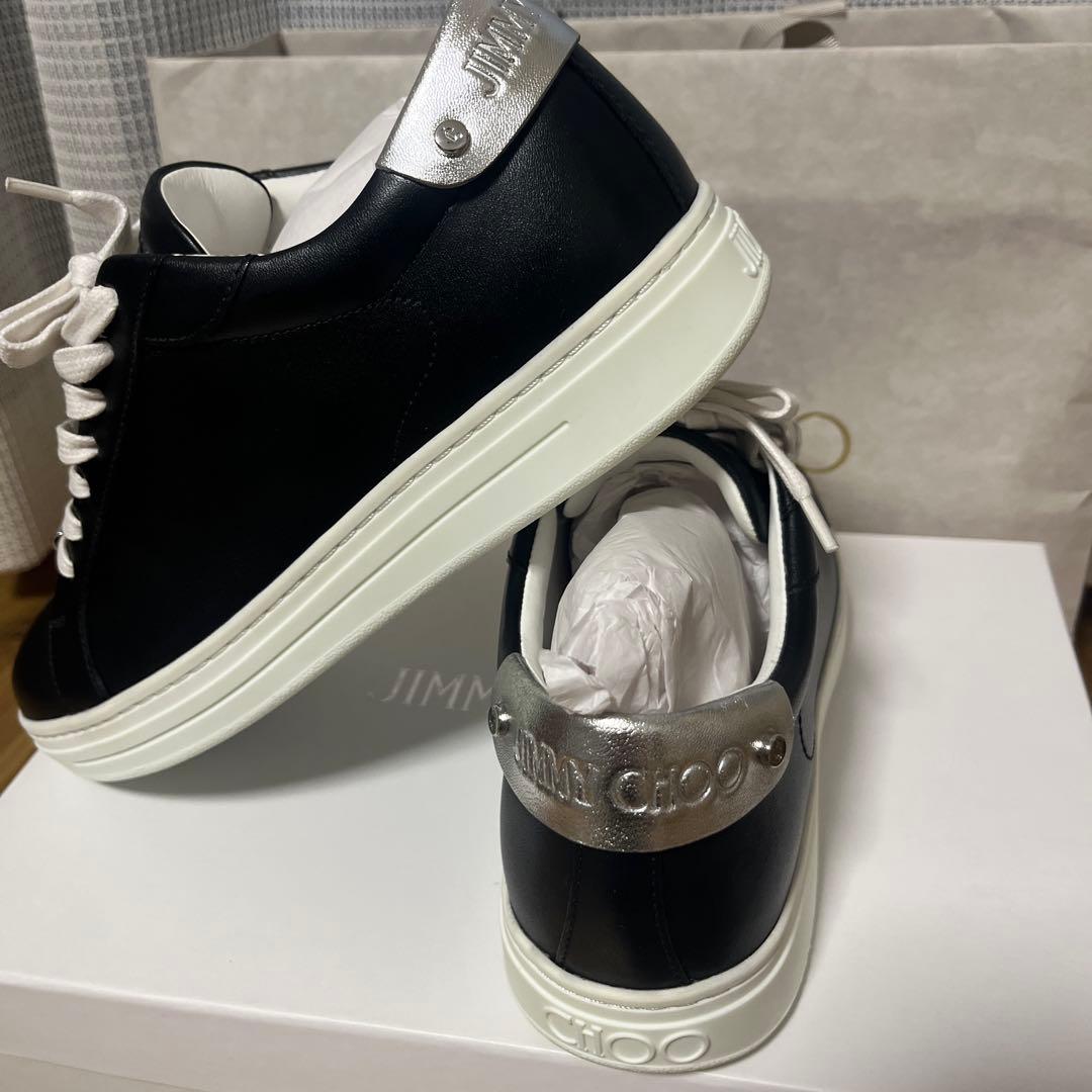 JIMMY CHOO ブラック/シルバー スニーカー　レザー　新品！