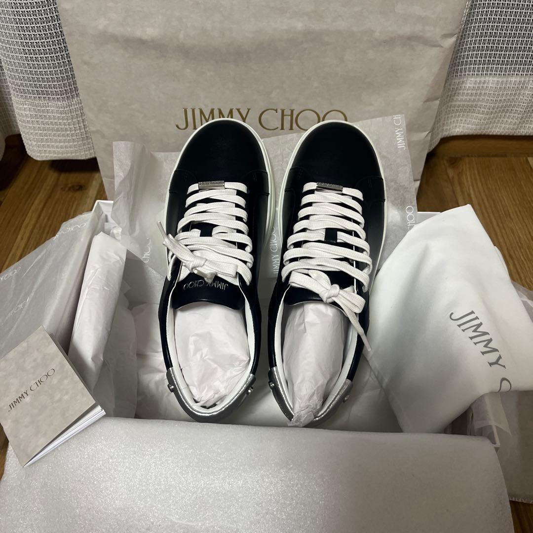 JIMMY CHOO ブラック/シルバー スニーカー　レザー　新品！