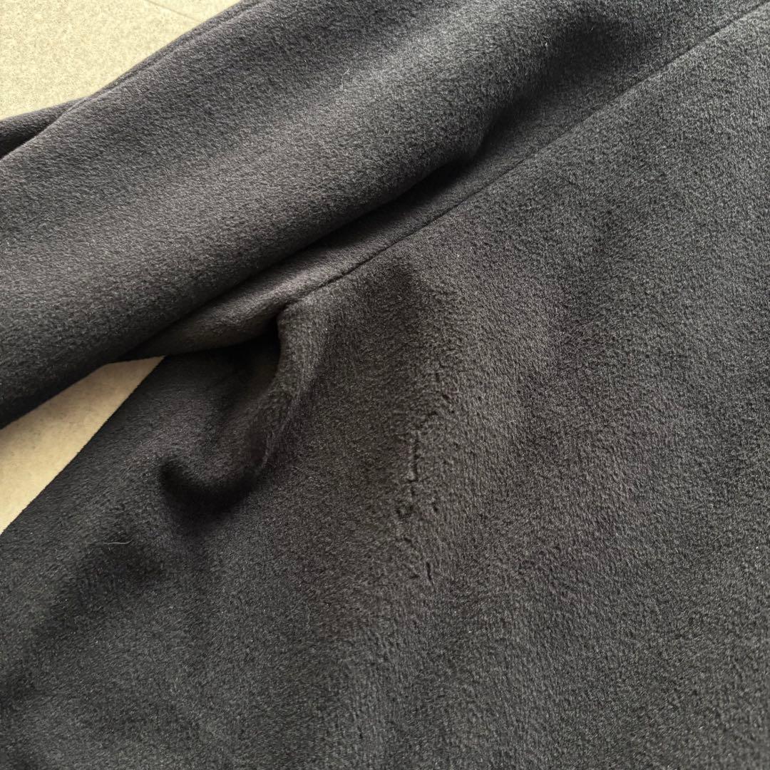 バーバリーズ　ロングコート　ロゴボタン　ホースロゴ　アンゴラ100％　黒　9