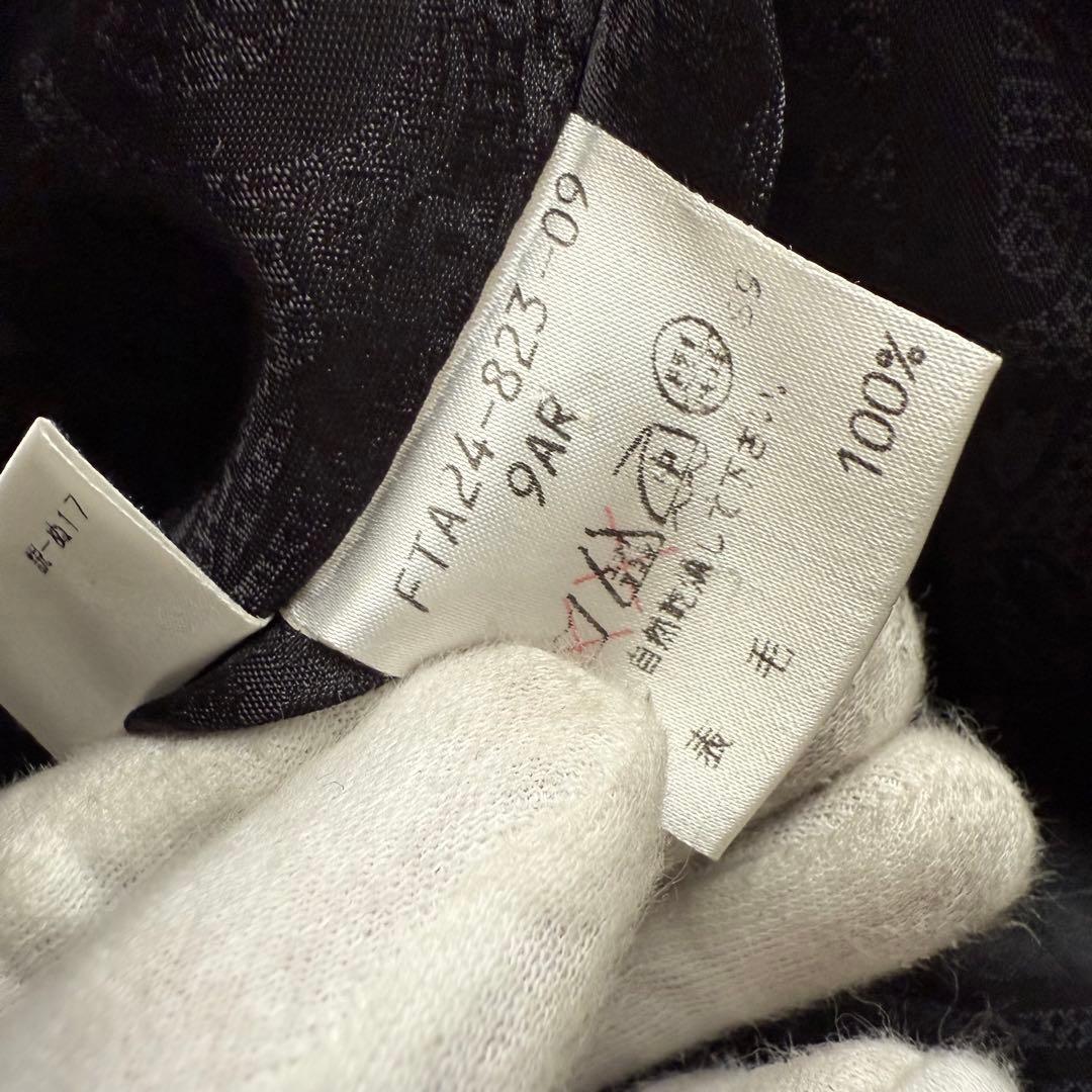 バーバリーズ　ロングコート　ロゴボタン　ホースロゴ　アンゴラ100％　黒　9