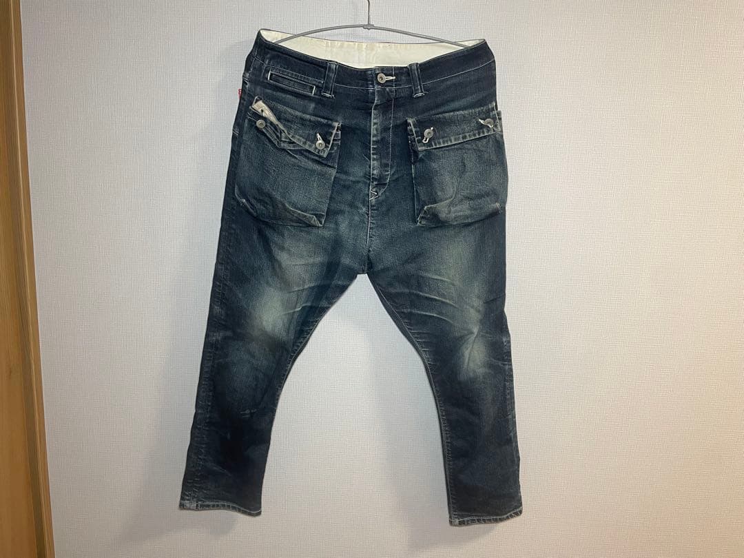 ネイタルデザインサルエルパンツG55サルエルフラップデニムパンツ32インチ