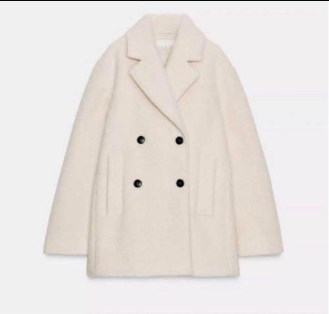 お値下げ！ZARA ブークレダブルブレストミディ丈コート