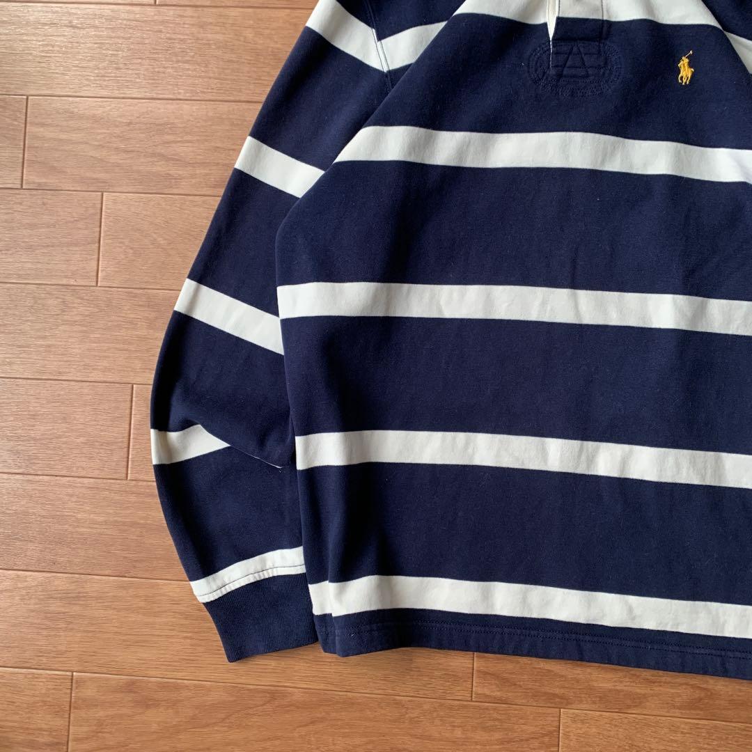 ポロラルフローレン ラガーシャツ 太ボーダー 常田大希着用 裏起毛 現行タグ