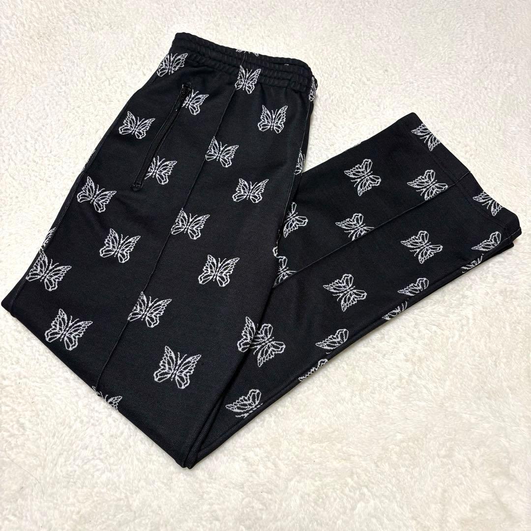 希少 Needles トラックパンツ パピヨン総柄 STUDIOUS別注 M 黒