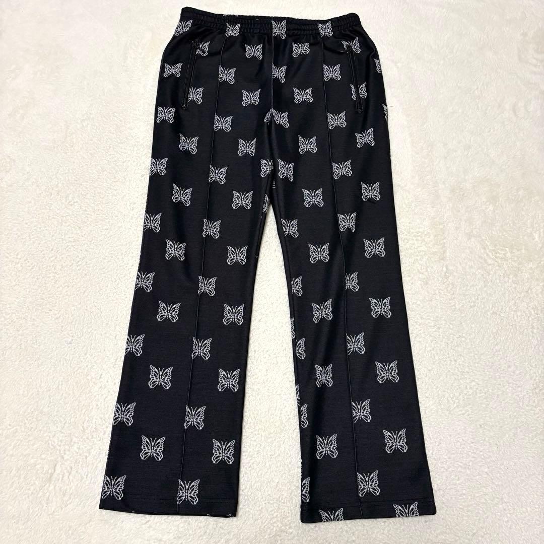 希少 Needles トラックパンツ パピヨン総柄 STUDIOUS別注 M 黒