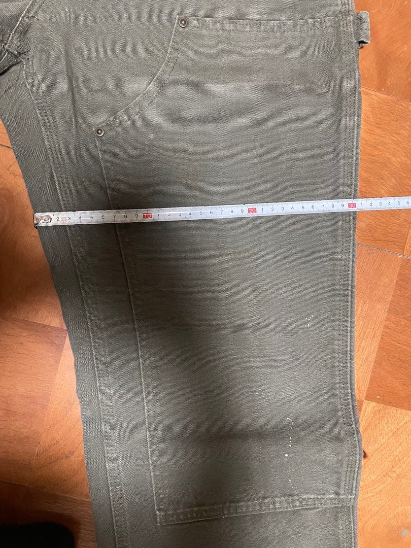 Carhartt ダブルニー 33x30 オリーブグリーン カスタム