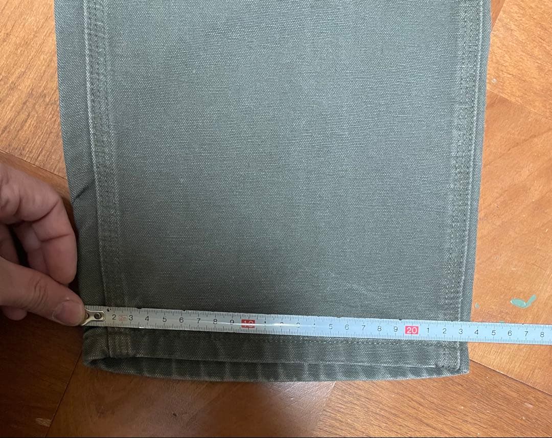 Carhartt ダブルニー 33x30 オリーブグリーン カスタム