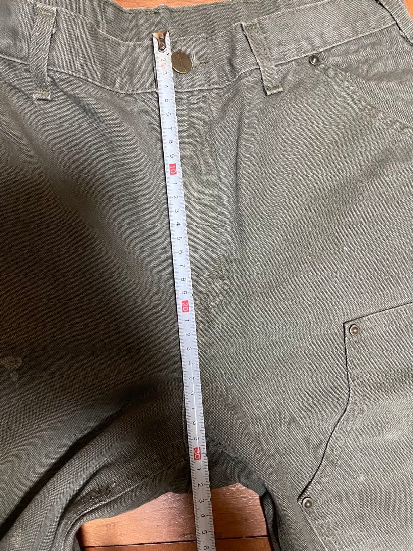 Carhartt ダブルニー 33x30 オリーブグリーン カスタム