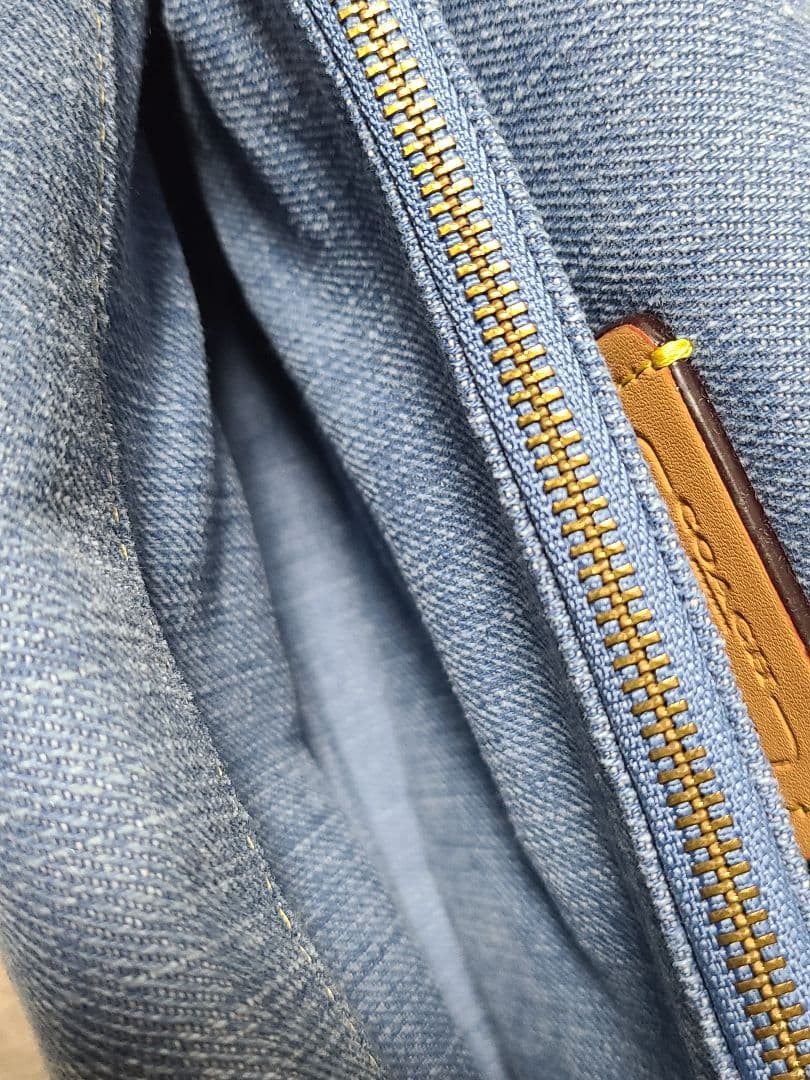 美品 COACH デニム キルティング ショルダーバッグ