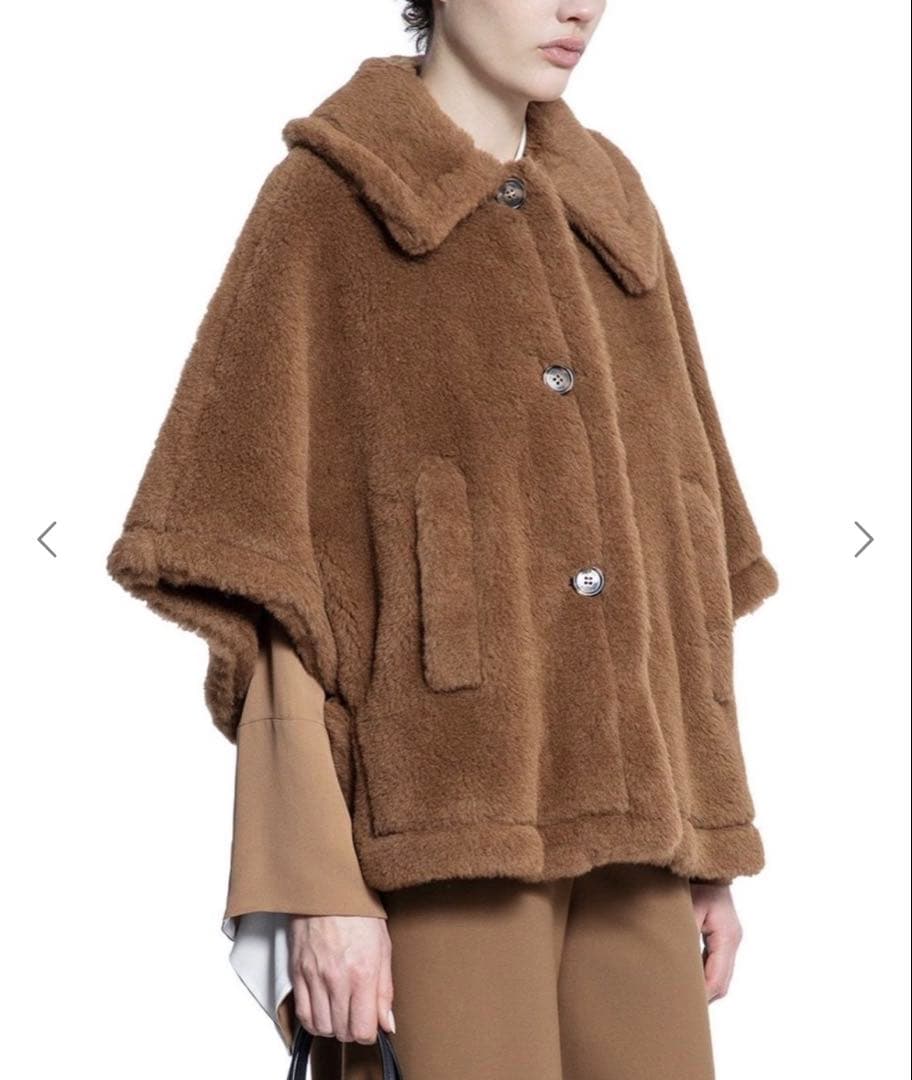 Max Mara TENEBRE4 カシミヤ混 テディベア ケープ SMサイズ