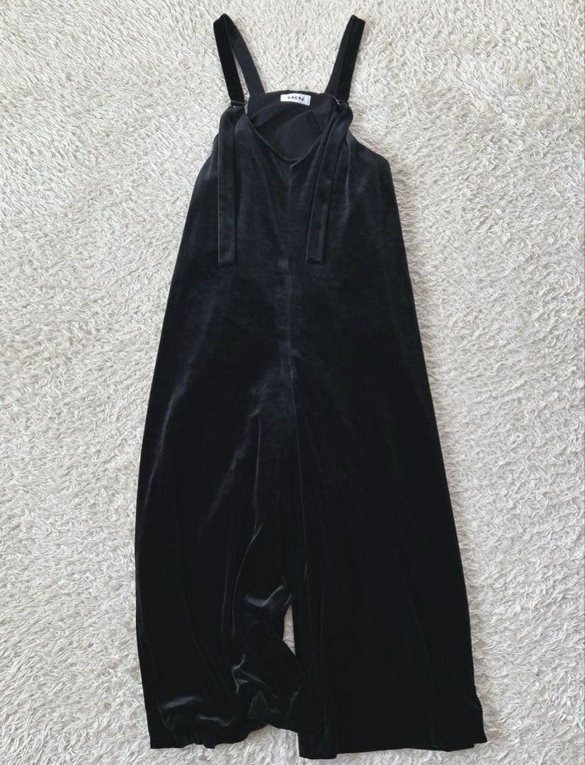 美品　SACRA サクラ トリアセテートベロア サロペット オールインワン