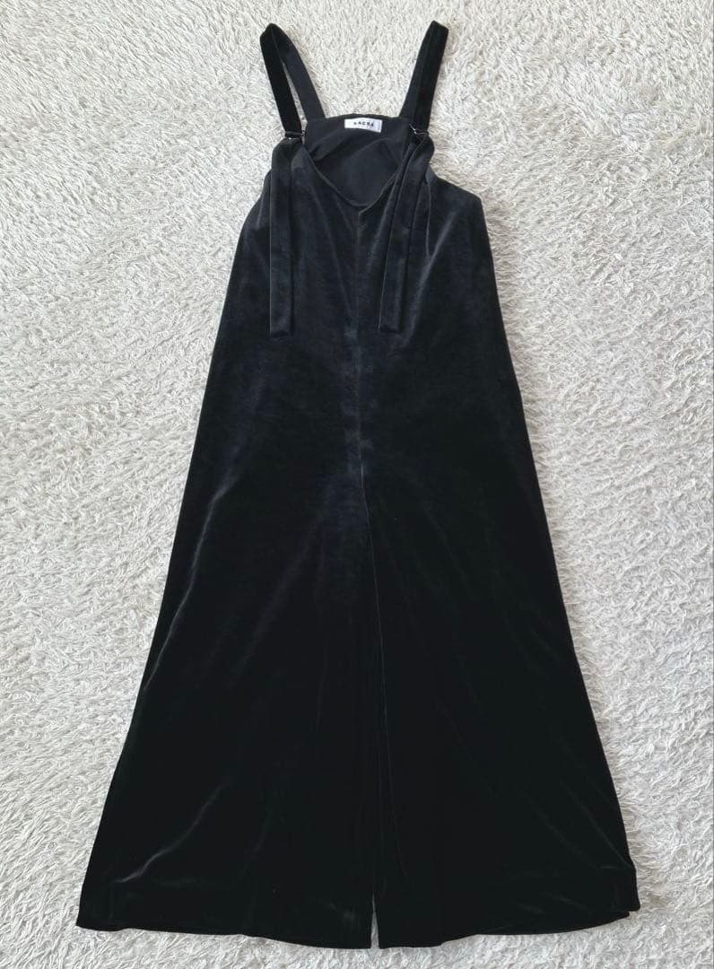 美品　SACRA サクラ トリアセテートベロア サロペット オールインワン