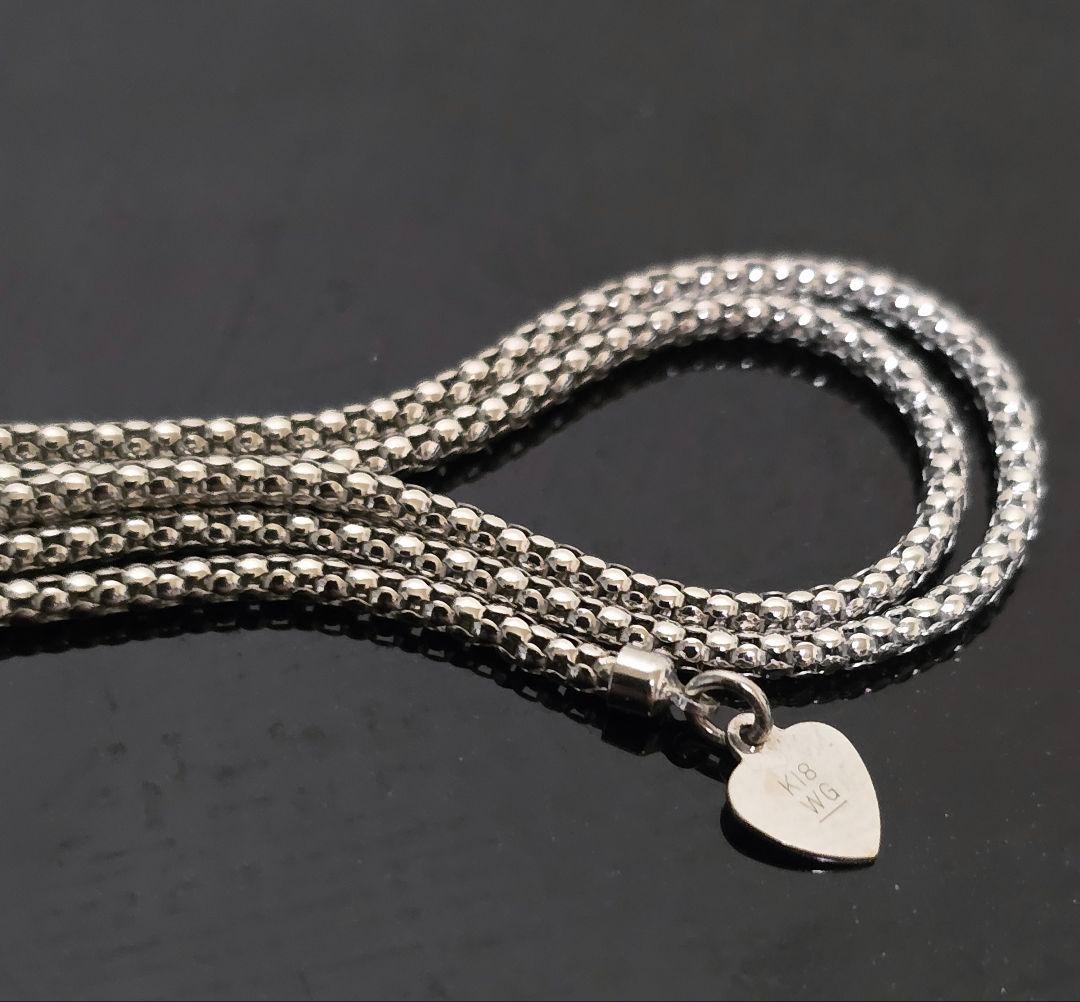 本物ホワイトゴールドK18WGチェーンネックレス