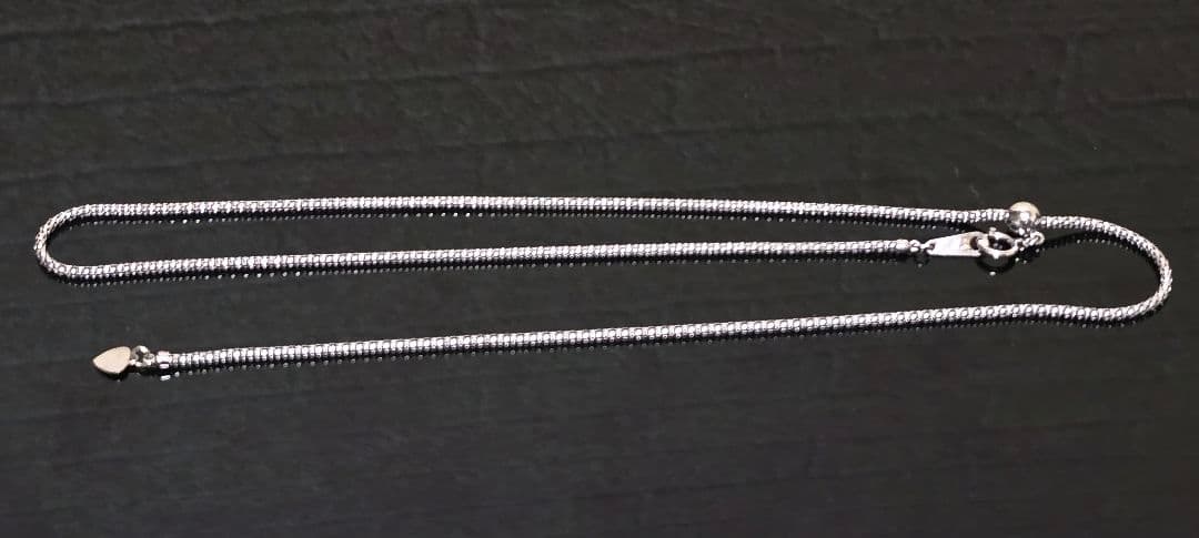本物ホワイトゴールドK18WGチェーンネックレス