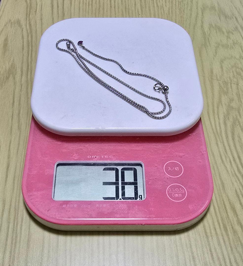 本物ホワイトゴールドK18WGチェーンネックレス