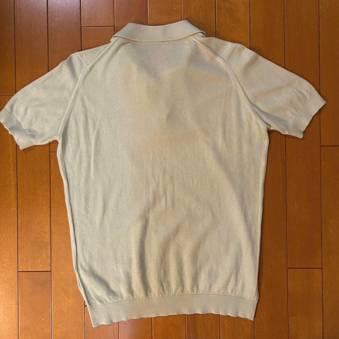 【美品】ジョンスメドレー　コットンピケ　ポロシャツ　M バドグリーン　タグ付き
