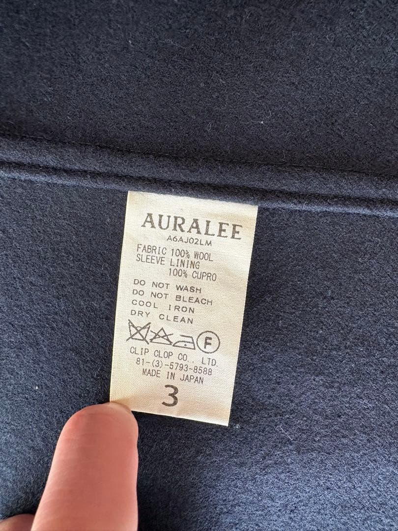 AURALEE オーラリー　LIGHT MELTON JACKET サイズ3