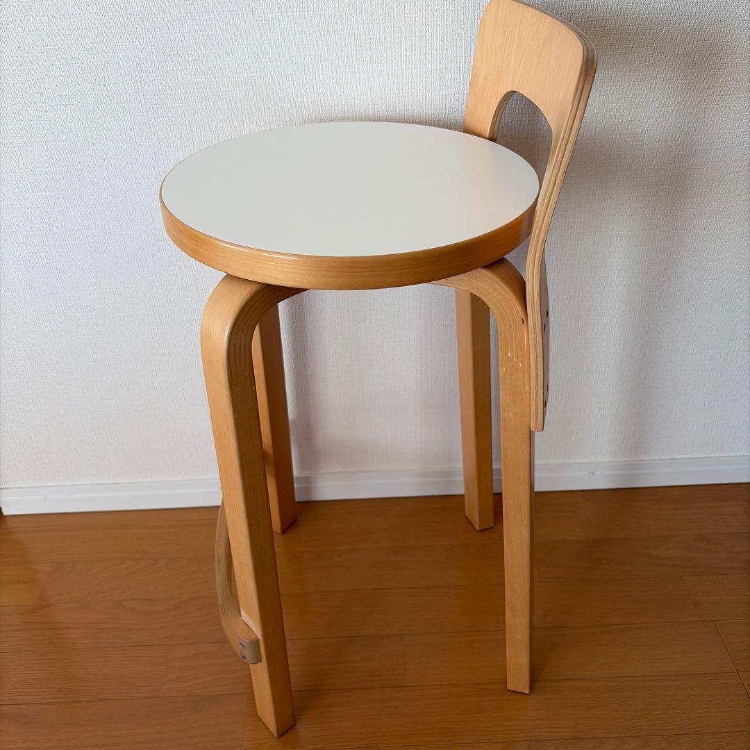 【Artec】Aalto ハイチェア K65 ホワイトラミネーアアルトスツールB